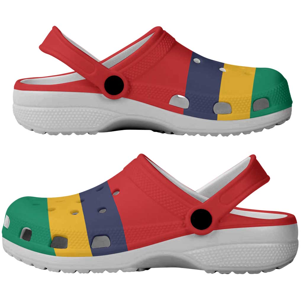 African Proud Mauritius Flag Clogs Shoes - African Pride