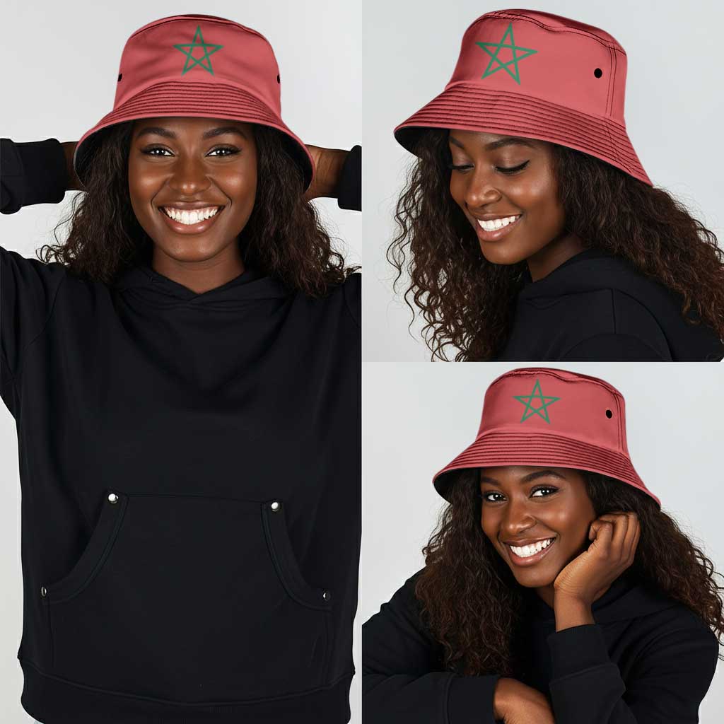 African Proud Morocco Flag Bucket Hat