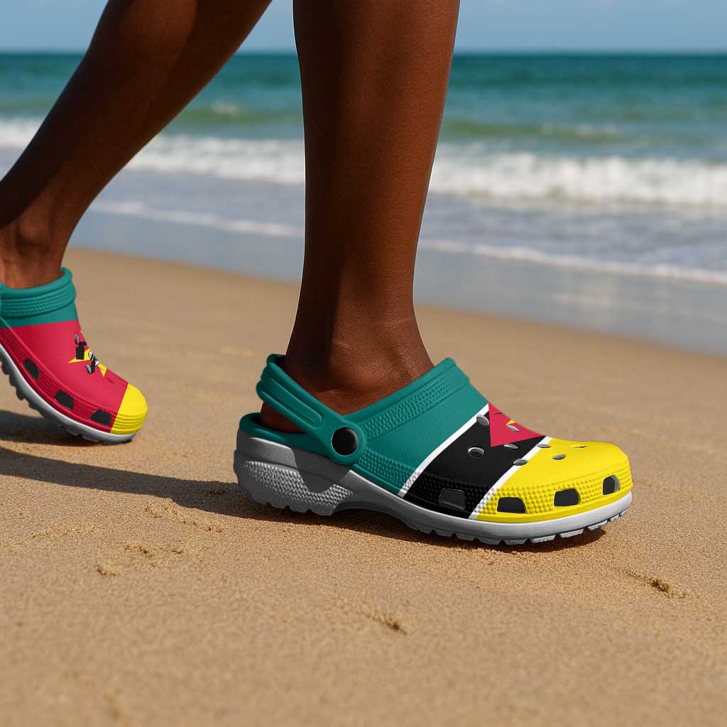 African Proud Mozambique Flag Clogs Shoes - African Pride