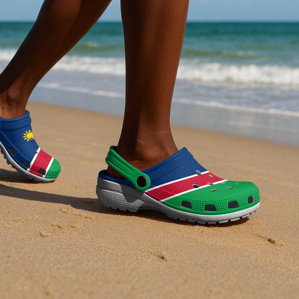 African Proud Namibia Flag Clogs Shoes - African Pride