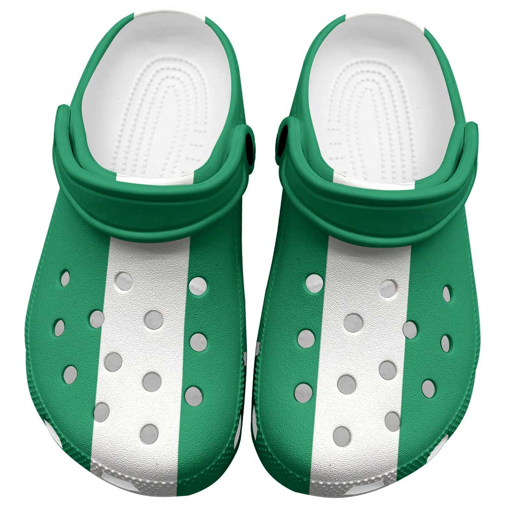 African Proud Nigeria Flag Clogs Shoes - African Pride