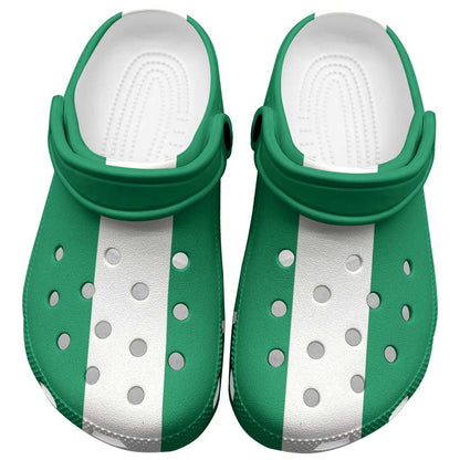 African Proud Nigeria Flag Clogs Shoes - African Pride