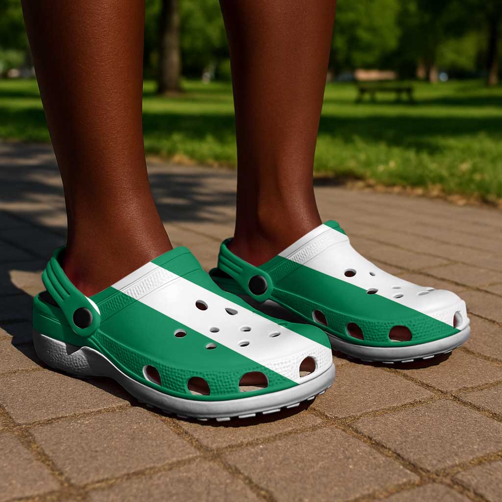 African Proud Nigeria Flag Clogs Shoes - African Pride