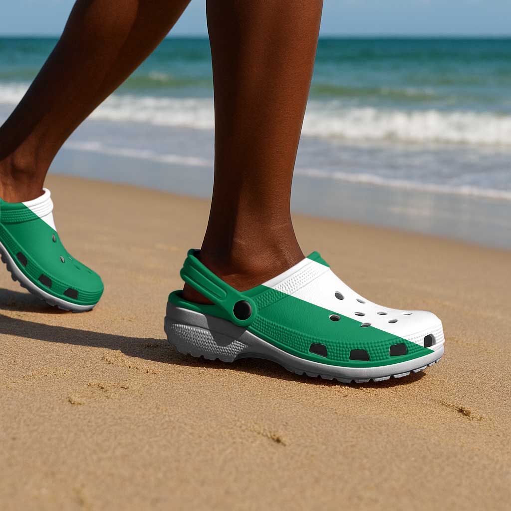 African Proud Nigeria Flag Clogs Shoes - African Pride