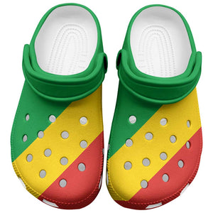 African Proud Republic of the Congo Flag Clogs Shoes - African Pride