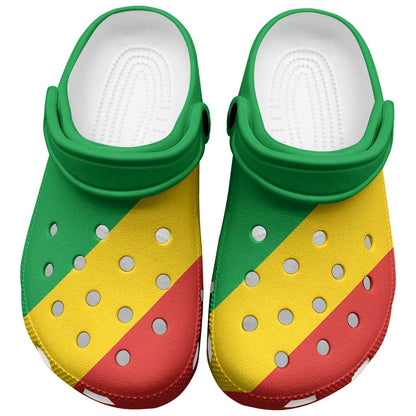 African Proud Republic of the Congo Flag Clogs Shoes - African Pride