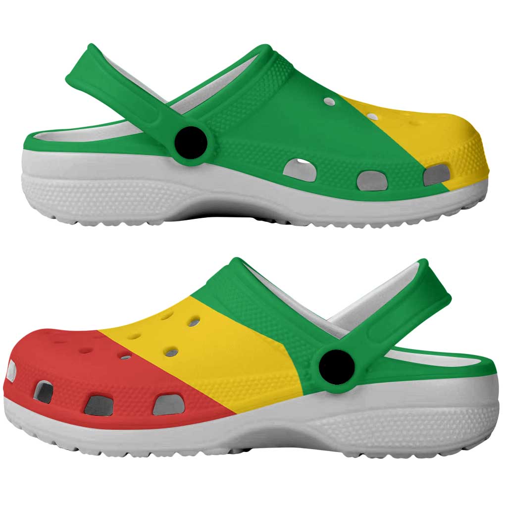 African Proud Republic of the Congo Flag Clogs Shoes - African Pride