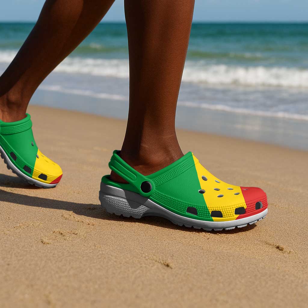 African Proud Republic of the Congo Flag Clogs Shoes - African Pride