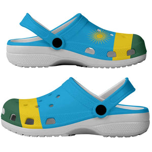 African Proud Rwanda Flag Clogs Shoes - African Pride