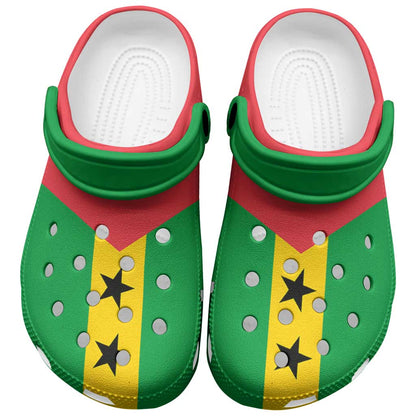 African Proud Sao Tome and Principe Flag Clogs Shoes - African Pride