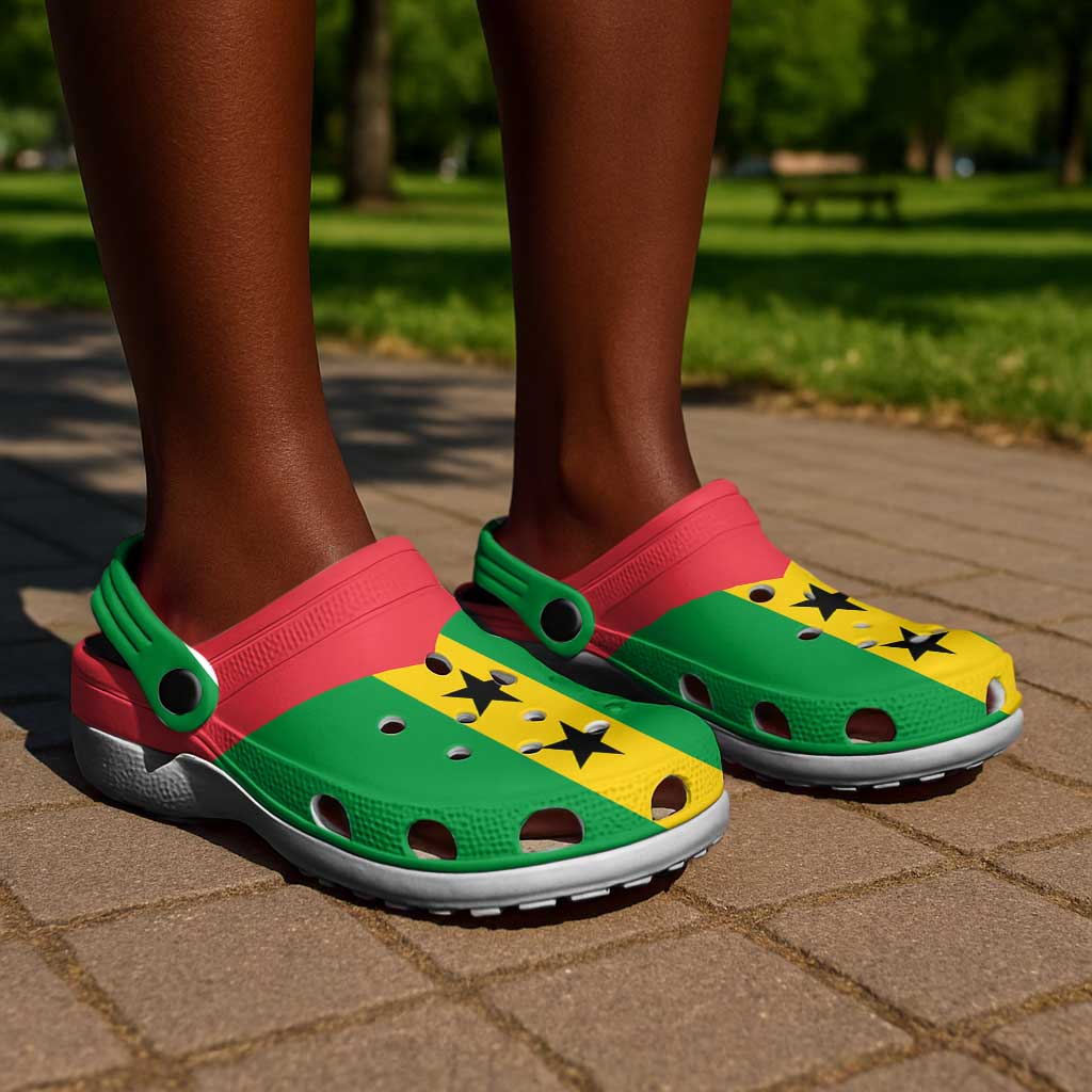 African Proud Sao Tome and Principe Flag Clogs Shoes - African Pride