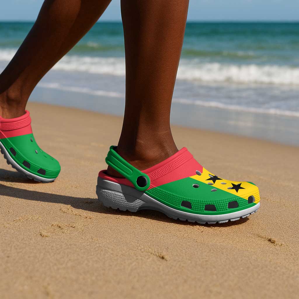 African Proud Sao Tome and Principe Flag Clogs Shoes - African Pride