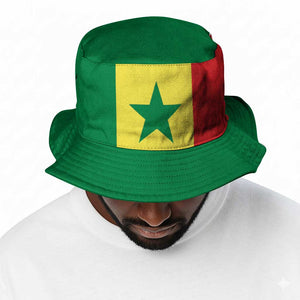 African Proud Senegal Flag Bucket Hat