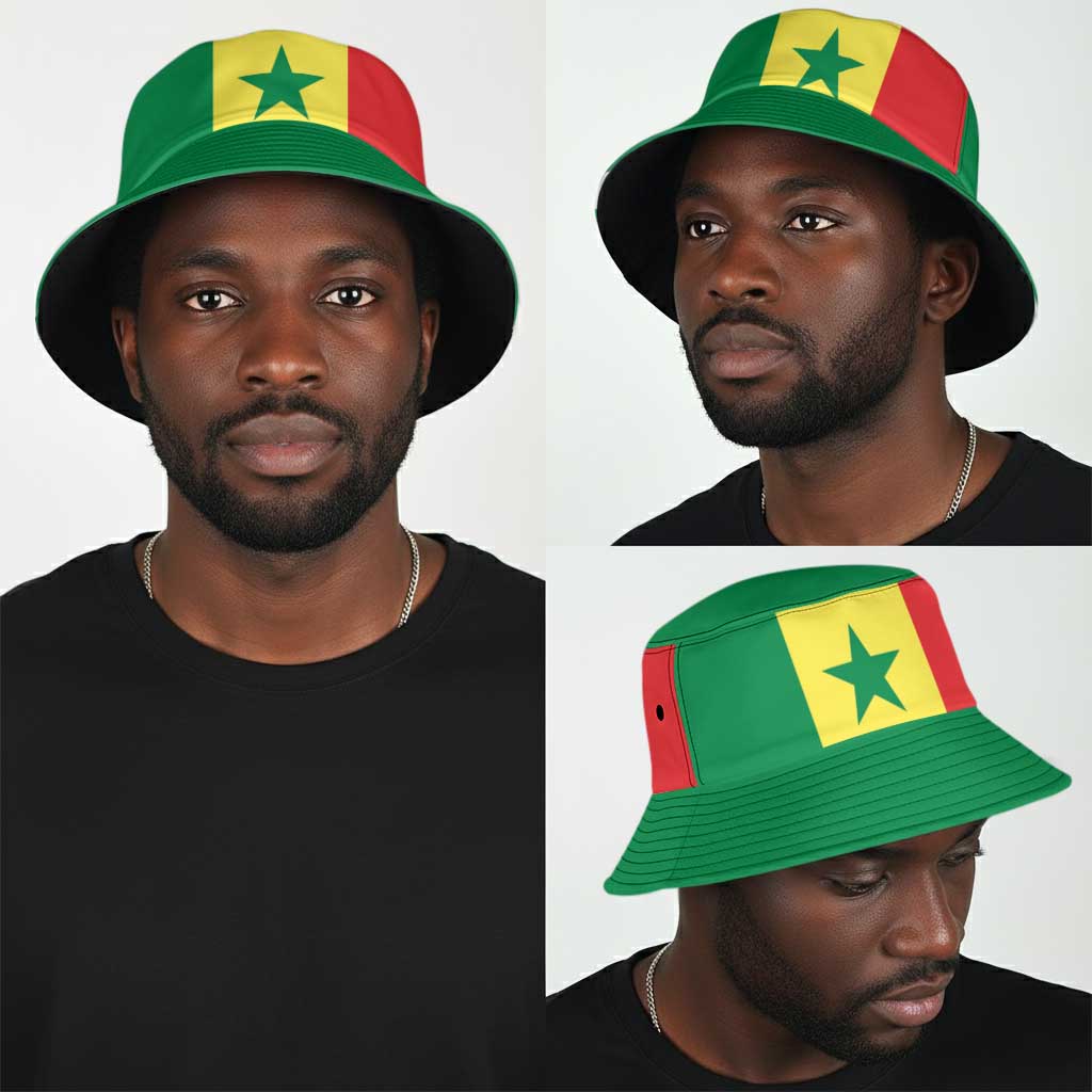 African Proud Senegal Flag Bucket Hat