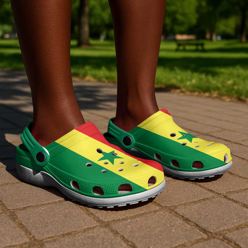 African Proud Senegal Flag Clogs Shoes - African Pride