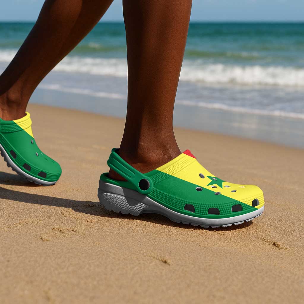 African Proud Senegal Flag Clogs Shoes - African Pride