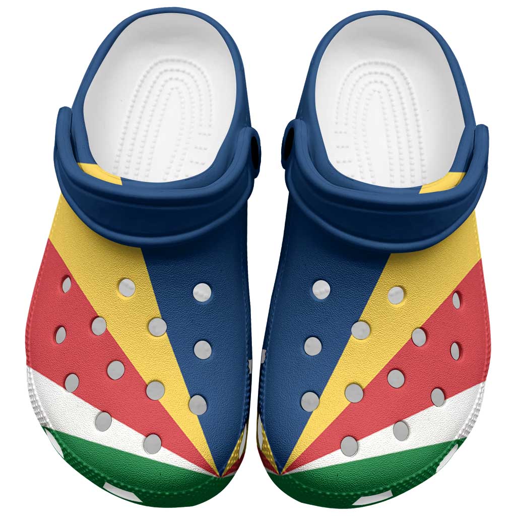African Proud Seychelles Flag Clogs Shoes by African Pride