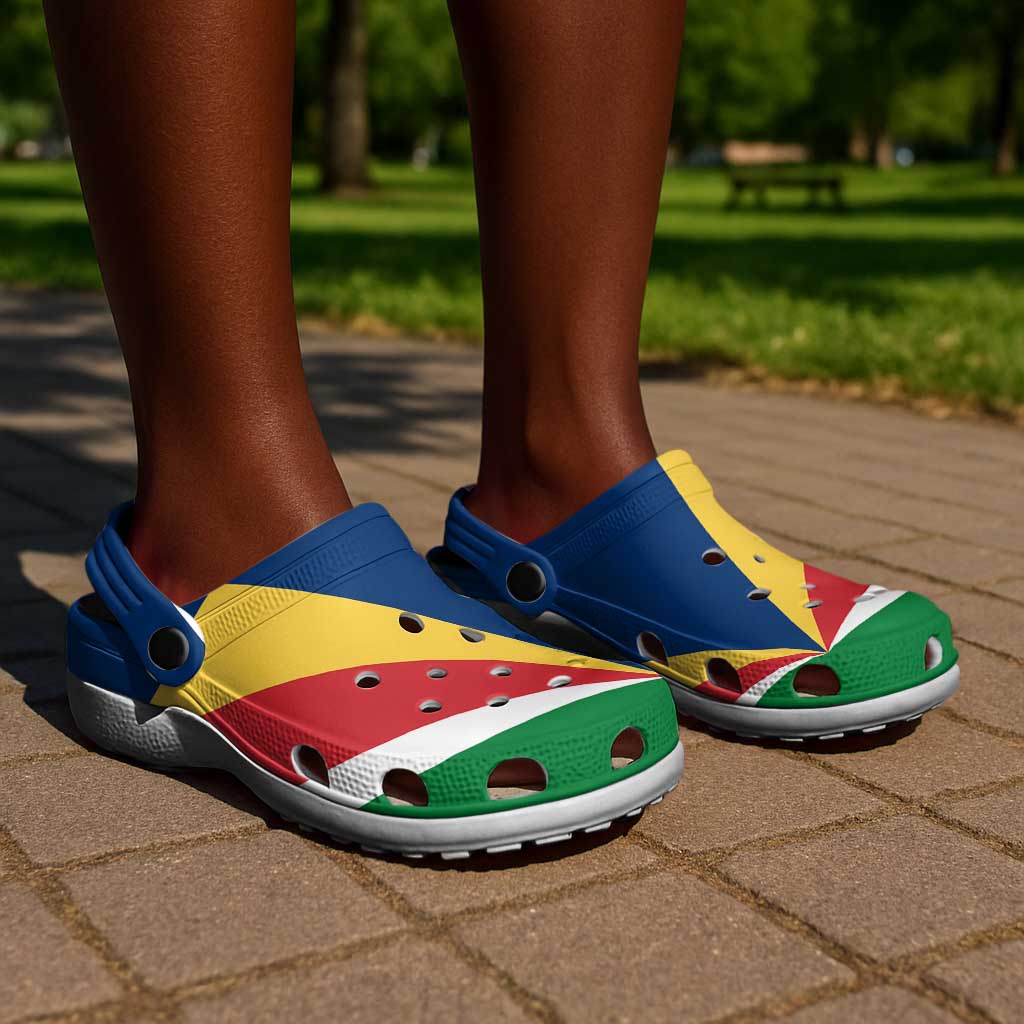 African Proud Seychelles Flag Clogs Shoes - African Pride
