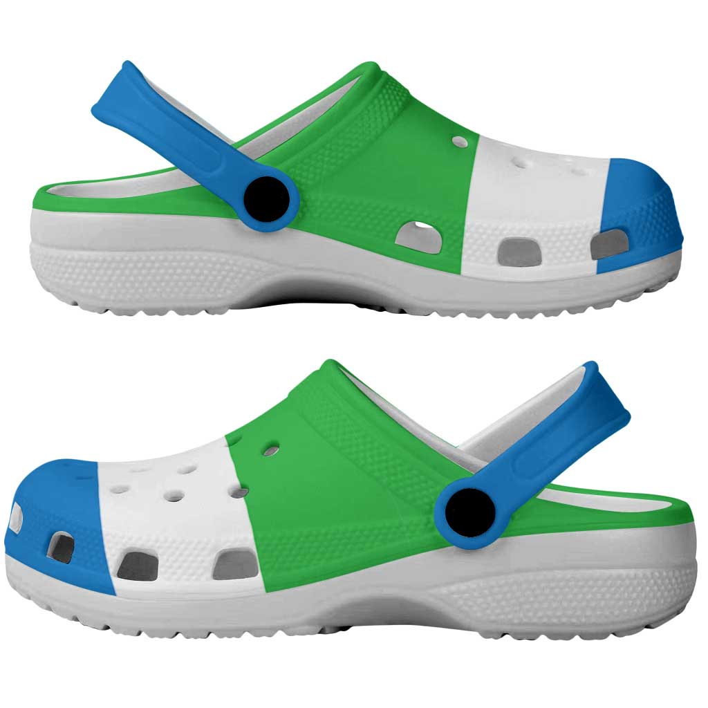 African Proud Sierra Leone Flag Clogs Shoes - African Pride