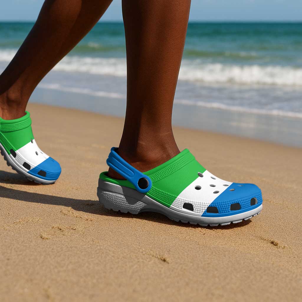 African Proud Sierra Leone Flag Clogs Shoes - African Pride