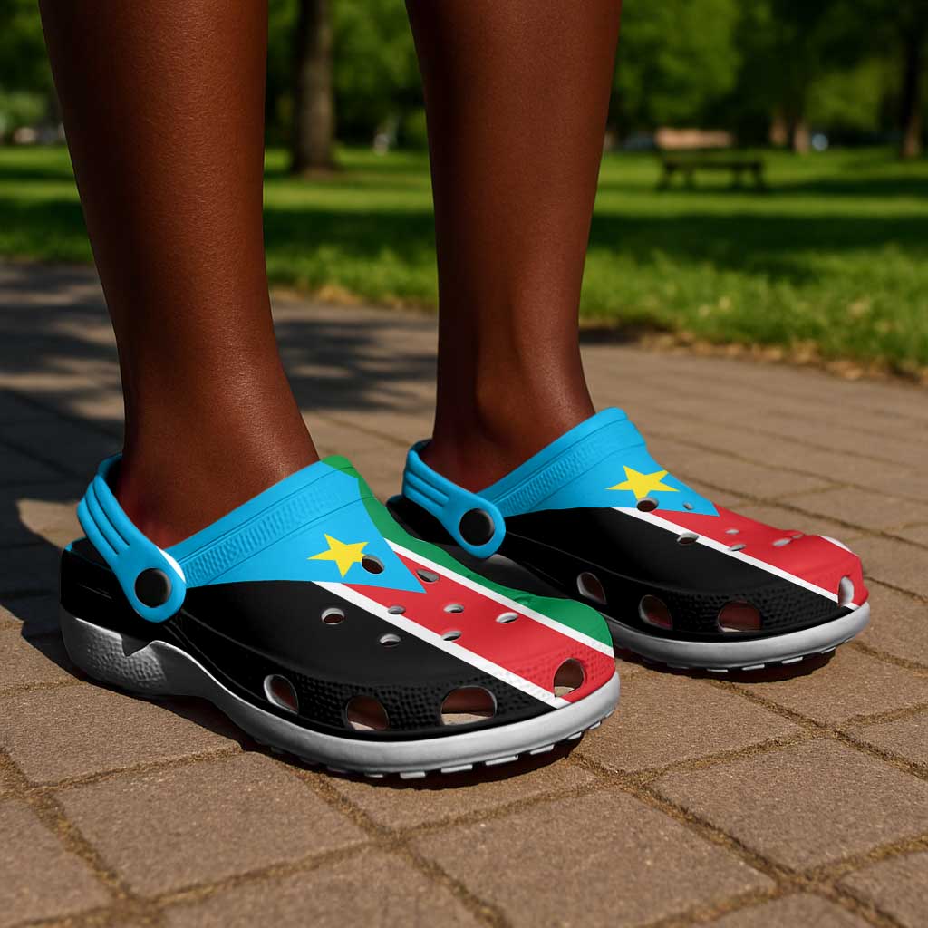 African Proud South Sudan Flag Clogs Shoes - African Pride