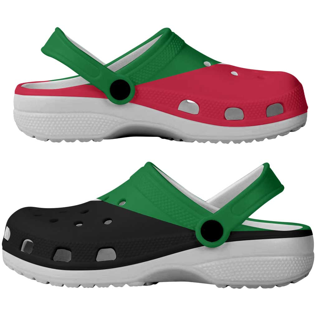 African Proud Sudan Flag Clogs Shoes - African Pride
