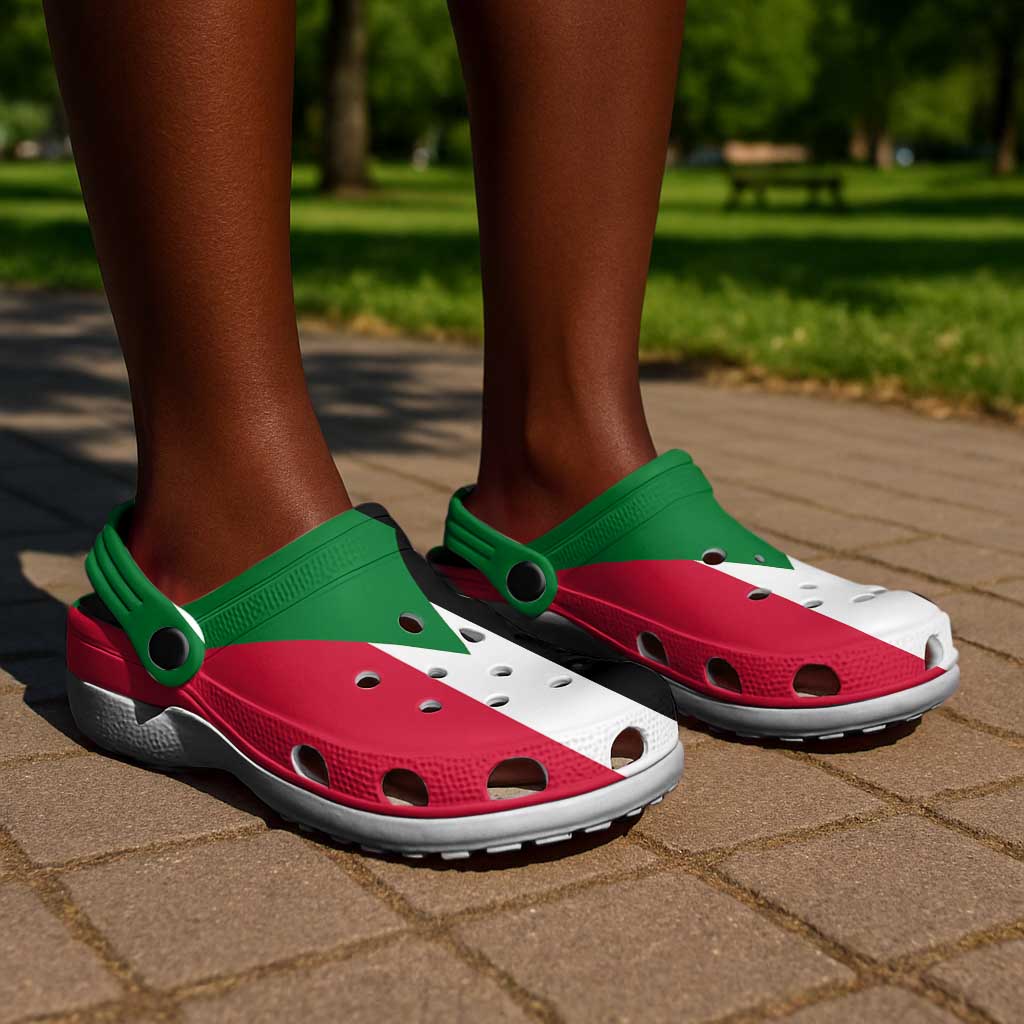African Proud Sudan Flag Clogs Shoes - African Pride