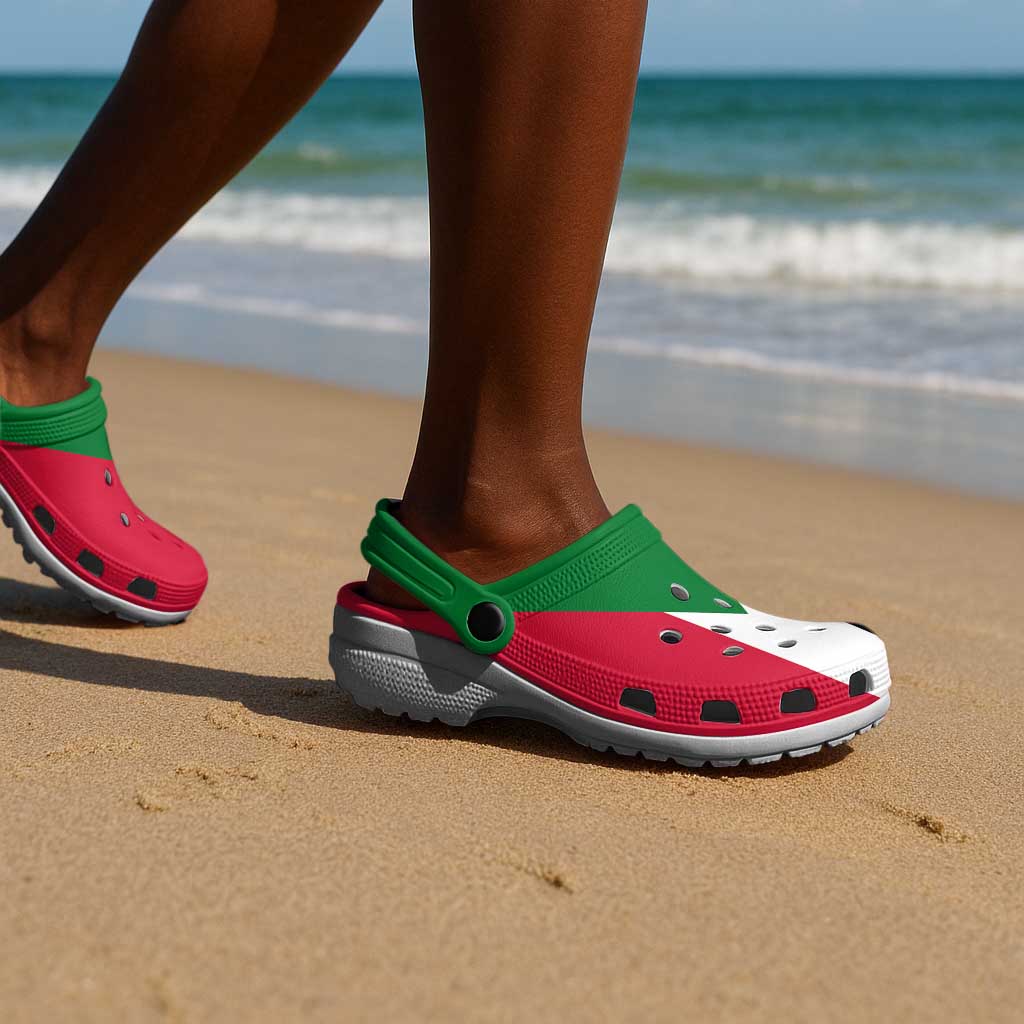 African Proud Sudan Flag Clogs Shoes - African Pride