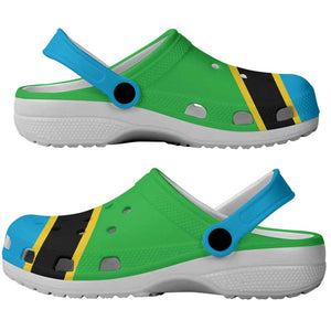 African Proud Tanzania Flag Clogs Shoes - African Pride