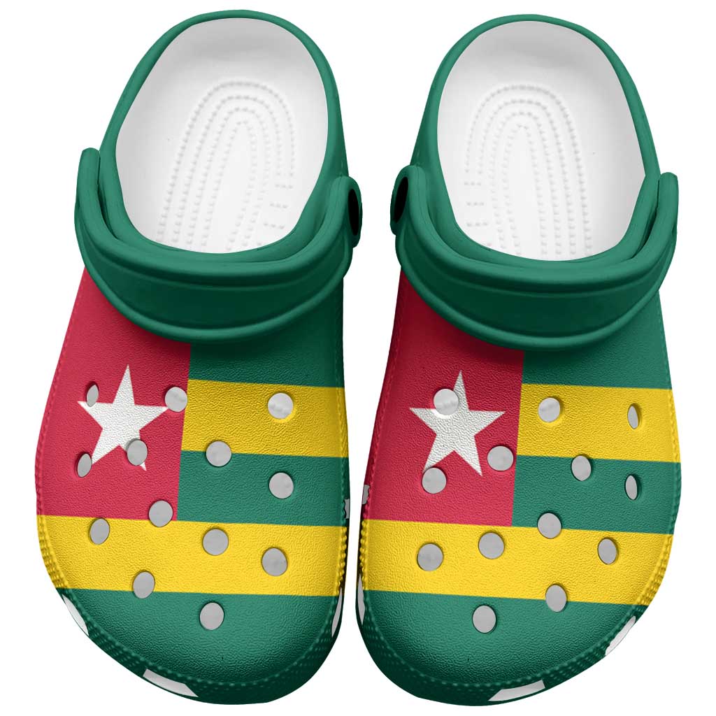 African Proud Togo Flag Clogs Shoes - African Pride