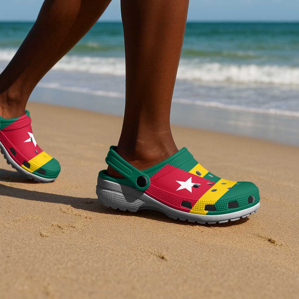African Proud Togo Flag Clogs Shoes - African Pride