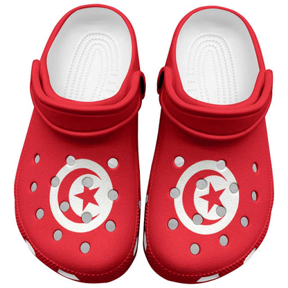 African Proud Tunisia Flag Clogs Shoes - African Pride