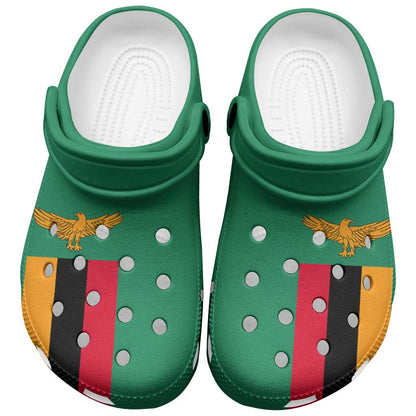African Proud Zambia Flag Clogs Shoes - African Pride