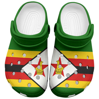 African Proud Zimbabwe Flag Clogs Shoes - African Pride