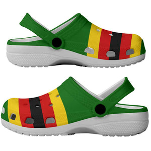 African Proud Zimbabwe Flag Clogs Shoes - African Pride