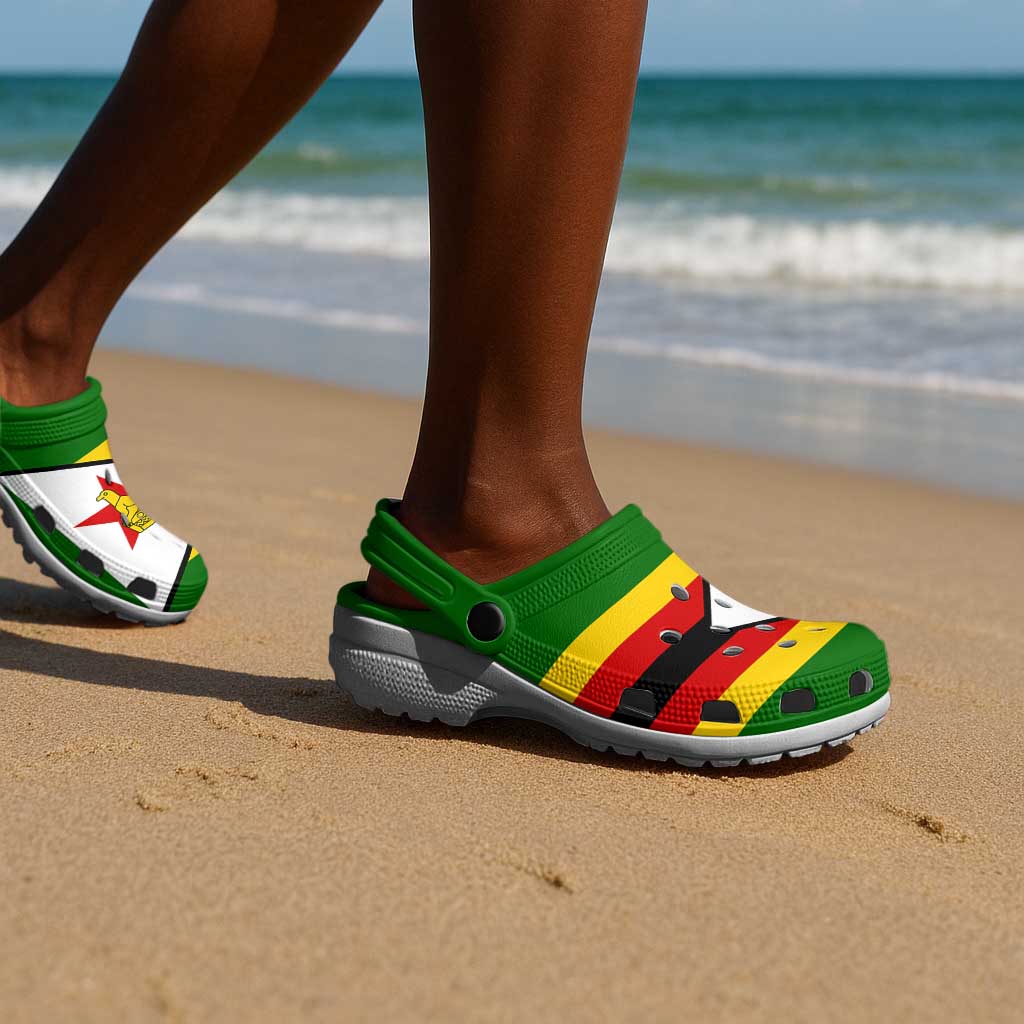 African Proud Zimbabwe Flag Clogs Shoes - African Pride