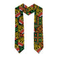 African Tribal Geometric Mixed Kanga Pattern Graduation Stole