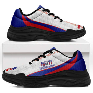 Afro Haiti 2026 Football Chunky Sneakers Les Grenadiers Veve Vodou White Curve Stylized - African Pride