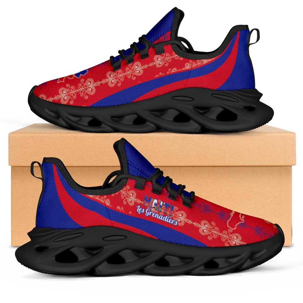 Afro Haiti 2026 Football Clunky Sneakers Les Grenadiers Veve Vodou Red Curve Stylized - African Pride