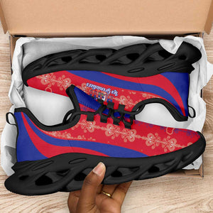 Afro Haiti 2026 Football Clunky Sneakers Les Grenadiers Veve Vodou Red Curve Stylized - African Pride