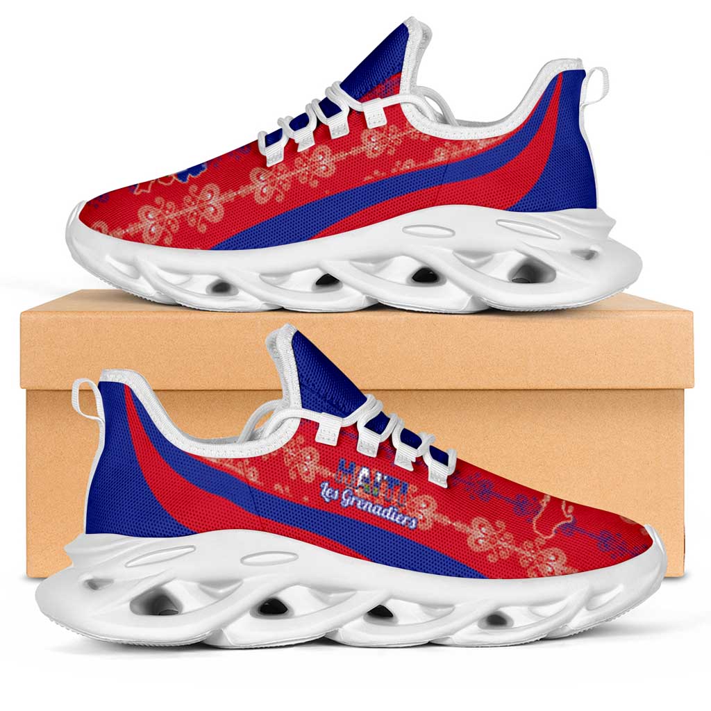 Afro Haiti 2026 Football Clunky Sneakers Les Grenadiers Veve Vodou Red Curve Stylized - African Pride