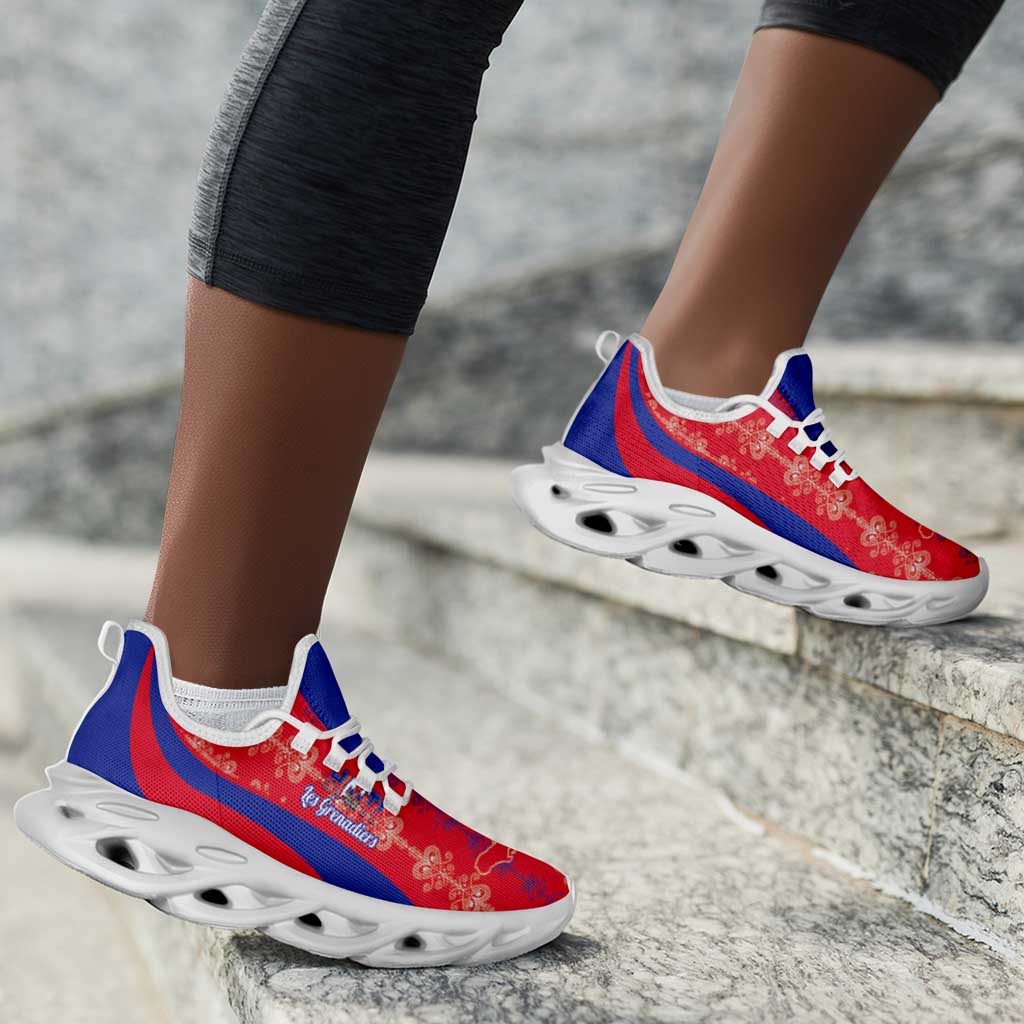 Afro Haiti 2026 Football Clunky Sneakers Les Grenadiers Veve Vodou Red Curve Stylized - African Pride