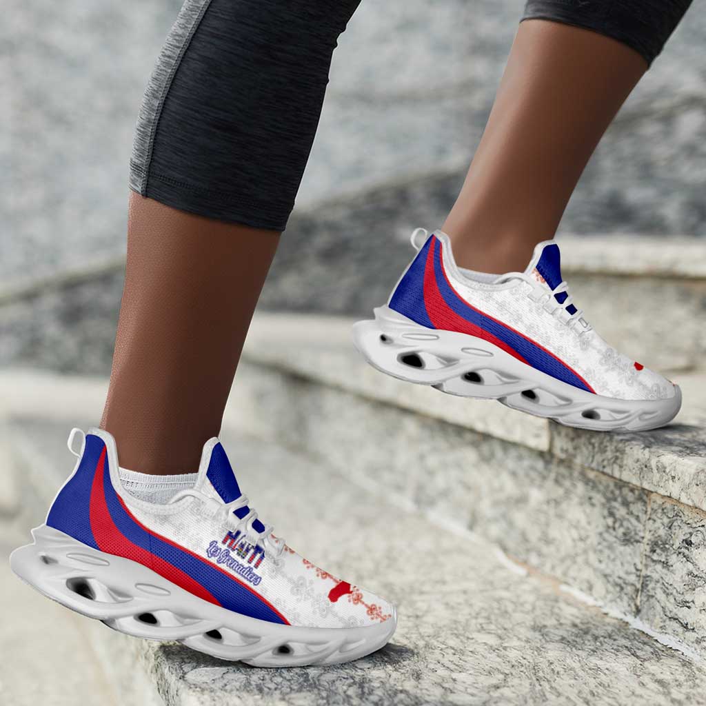 Afro Haiti 2026 Football Clunky Sneakers Les Grenadiers Veve Vodou White Curve Stylized - African Pride