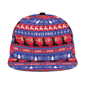 Afro Haiti Christmas Snapback Cap Jwaye Nwel Ayiti Neg Marron Veve Vodou - African Pride