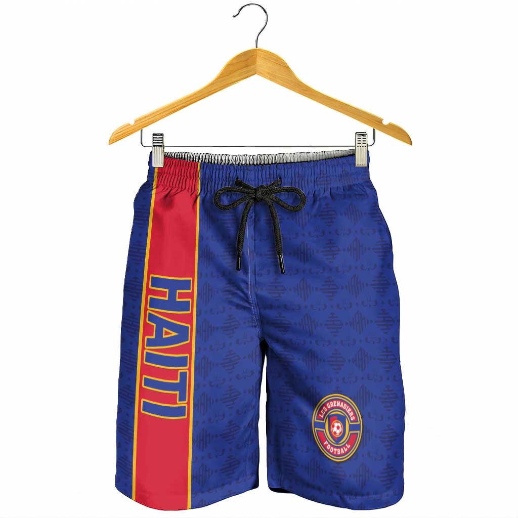 Afro Haiti Football Shorts for Men Le Rouge et Bleu Sporty Style - African Pride