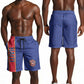 Afro Haiti Football Shorts for Men Le Rouge et Bleu Sporty Style - African Pride