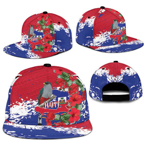 Afro Haiti Independence Day Snapback Cap 1804 Proud Ayiti Map Hispaniolan Trogon - African Pride