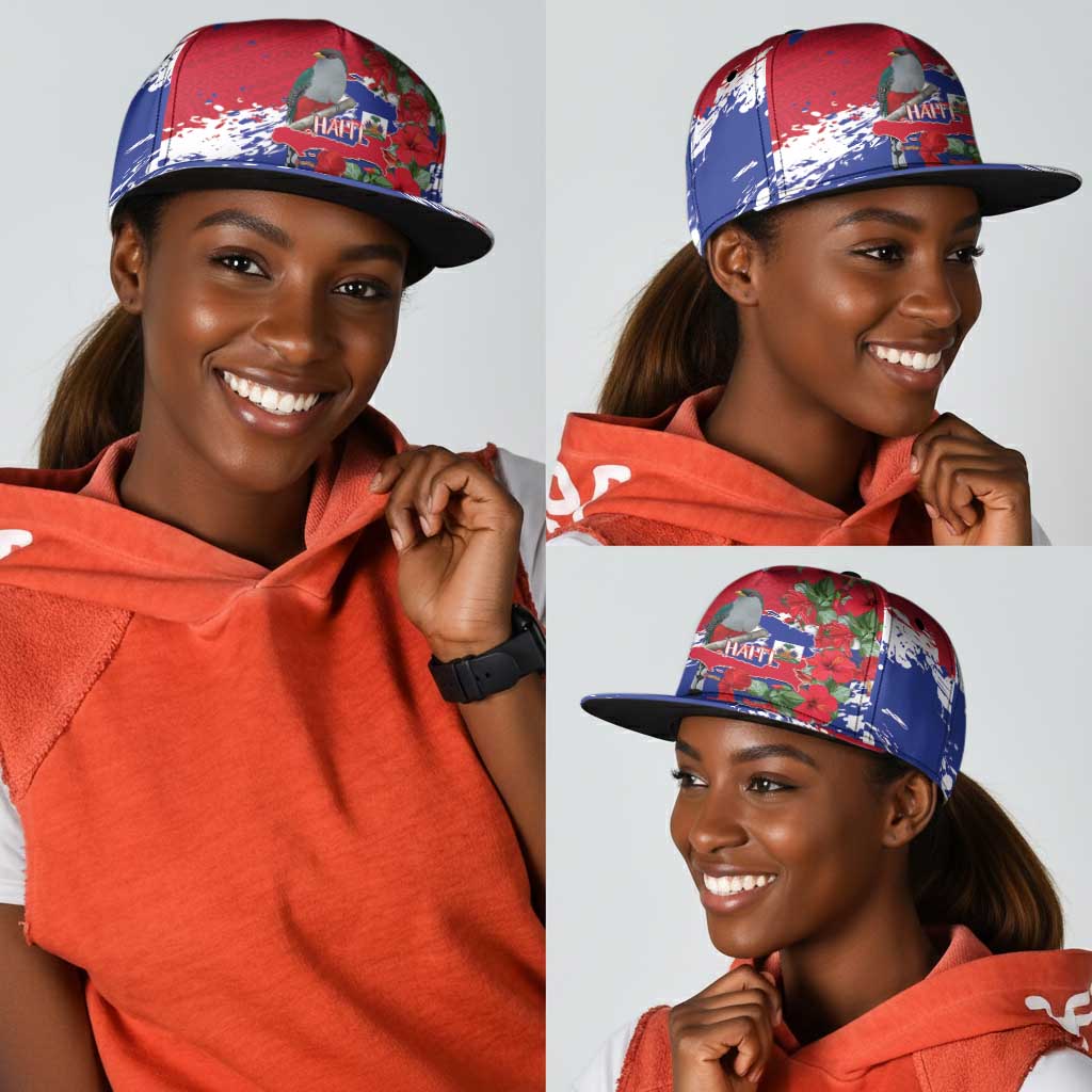 Afro Haiti Independence Day Snapback Cap 1804 Proud Ayiti Map Hispaniolan Trogon - African Pride