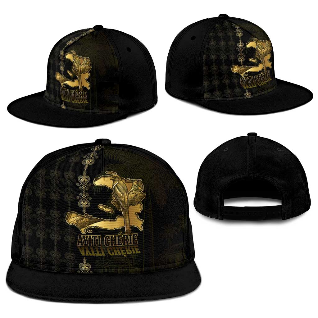 Afro-Haitians Ayiti Cherie Snapback Cap Haiti Map Kanson Wouj Veve Vodou