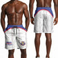 Afro-Haitians Football Pride Shorts for Men Les Grenadiers Veve Vodou White Version - African Pride